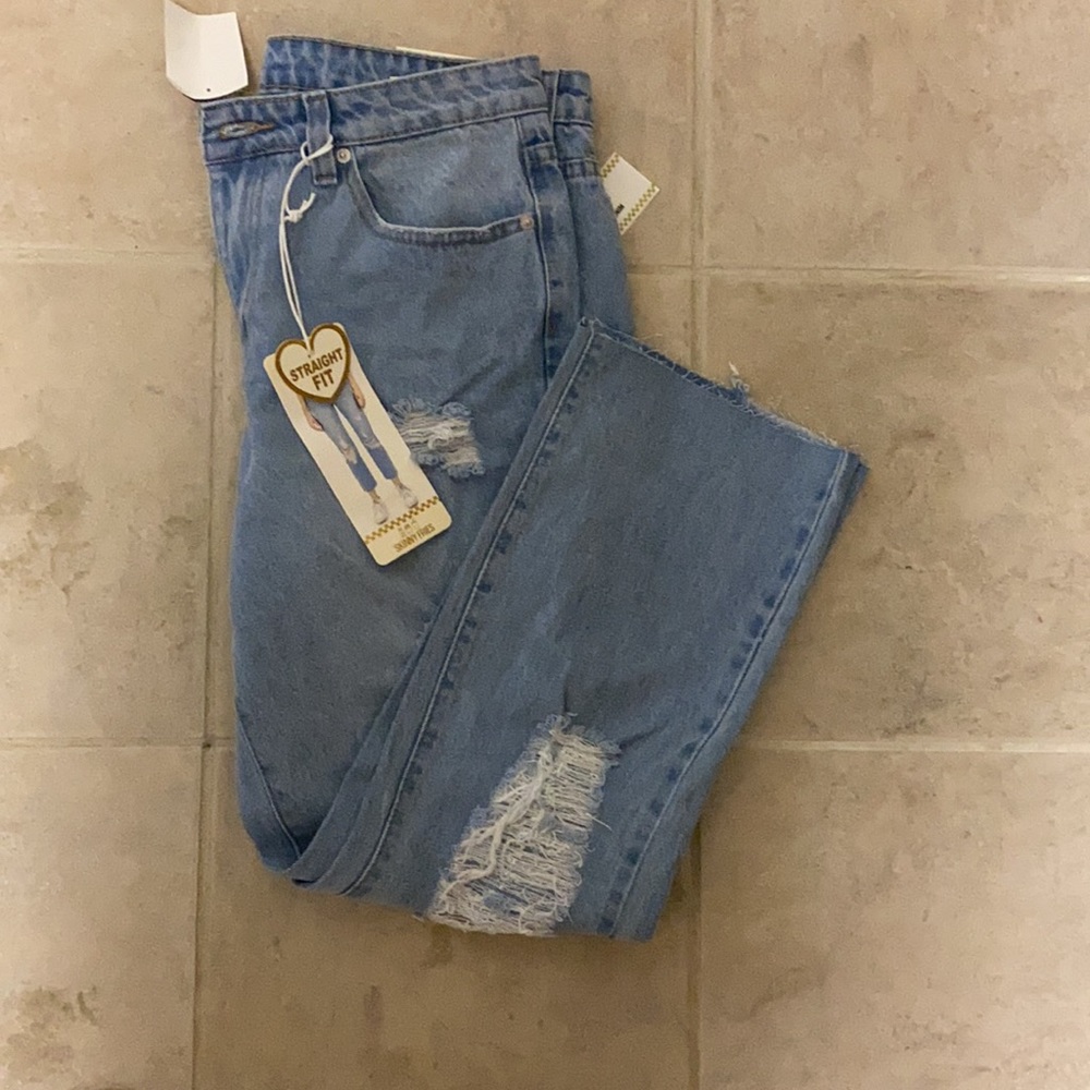 High Rise Straight Fit Skinny Fries Denim size 9